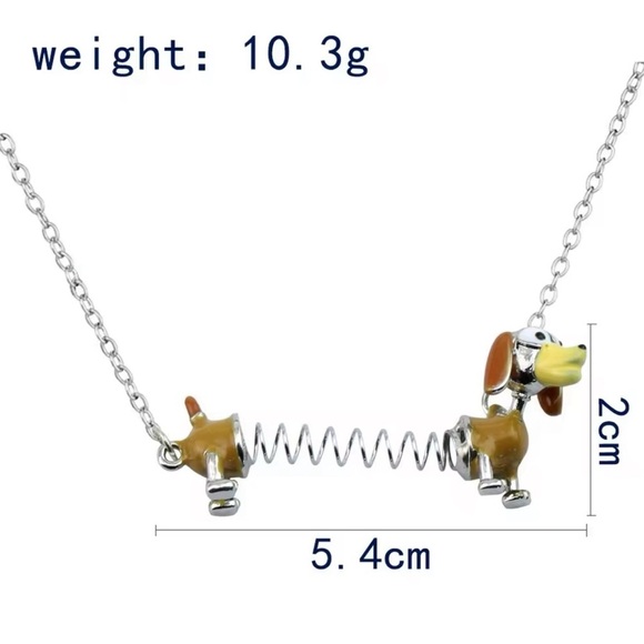 ⭐️NEW⭐️ Toy Story Slinky Dachshund Dog Pendant Necklace - Picture 8 of 8